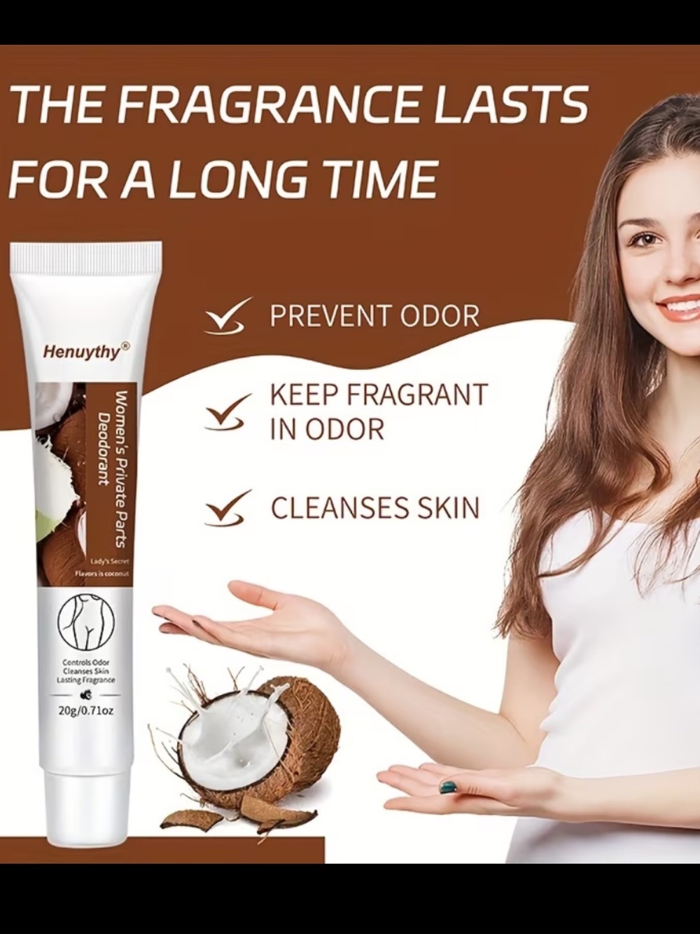 Henuythy Intimate Deodorant Cream - White & Green - Picture 4 of 6